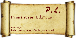 Promintzer Lúcia névjegykártya